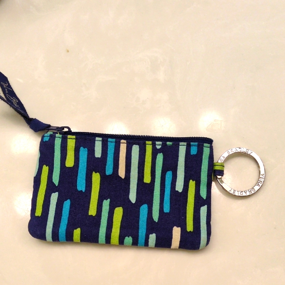 Vera Bradley Blue and Green Patterned Wristlet